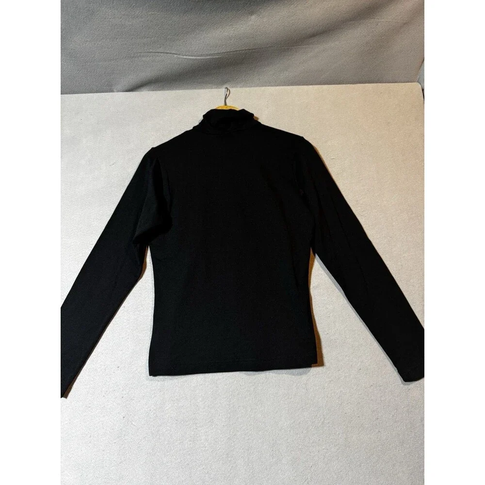 NILS Sportswear Black Rhinestone Mock Neck Baselayer Top - Size M
